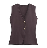 Color Knitted Vest Fashion Leisure 2025 New Women's
