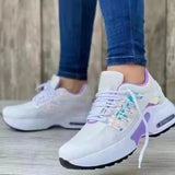 Spring And Autumn New Large-Size Casual Single-Shoe Women Flying Weave Slope And Front Lace Mesh Breathable Women's