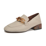 Shoes Female Summer 2025 New Spring Simple Korean Version Of Thick Heel Loafers With A Foot Pedal British Style Small Leather