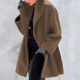 Women's Fashion Autumn And Winter Coat Multi-Colored Round-Neck Loose Hooded Coat Coat Coat Coat