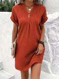 Women's 2025 New V-Neck Solid Color Jacket Comfortable Casual Button