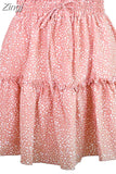 Chiffon Shorts Skirt Women Fashion Korean High Waist Floral Print A-LINE Mini Skirt
