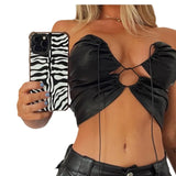 Zingj Women's Ins Wind 2024 Summer New One-Line Collar Wrapped Chest Hanging Neck Strap Sexy Slim Small