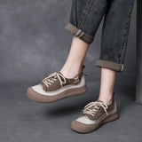 Layer Cow Skin Retro Thick-Soled Single Shoes Women 2025 Spring New Round Head With Soft Sole Casual