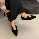 And Autumn 2025 New Pointed Mary Jane Shoes In The Tall Women's Shoes Light Mouth French Dress Black Single
