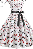 Women Short Sleeve Print Vintage Halloween Party Midi 50s 60s Casual Elegant Summer Floral Dresses Robe Femme