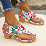 Word Drag Large Code 2025 Summer Flower Embroidered Coarse Heel With Toe High Heels