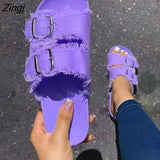 Shoes Women Comfortable Sandals Ladies Slip-on Wedge Sandals Sports Beach Walk Shoes Summer Fashion Denim Casual
