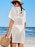 Hoodie Hollow Knitted Short Sleeve Open-Sleeve Seaside Swimsuit Sunscreen Coat