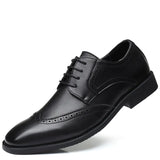 Zingj Shoes Block Fashion Business Casual Leather Shoes Plus Size Lace-Up Men's Shoes Shoes