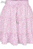 Chiffon Shorts Skirt Women Fashion Korean High Waist Floral Print A-LINE Mini Skirt