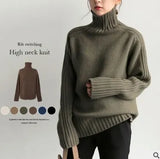 Sweater Women Winter Korean Retro Loose Languid Languid Temperament Simple Thick Pit Strip Bottom Knitting
