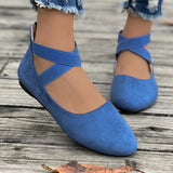 Summer New Shallow Mouth Tight Strap Round Head Women's Shoes Flat Floor Dance Mother Single Shoe