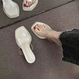 Slippers Women 2025 New Summer Wearing Fairy Style Transparent Crystal And Waterproof Table Coarse And Cold