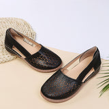 Summer Large-Size Casual Sandals Women's Slope Hollow Pure Color Single Shoes Low-Heeled Sandals