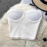 Zingj Color Strapless Vest Female Wearing Sexy Hot Girl Short Crop Slim Thin With Chest