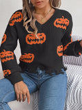 Shooting Autumn And Winter Halloween Bumpy Pumpkin Cut Long-Sleeved Jacket Sweater Women's