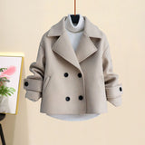 Zingj New Style Reduces Age 3 Sets Female Versatile Suit Windbreaker Coat Half High Collar Bottom Sweater Woolen Pants Tide-Outfit