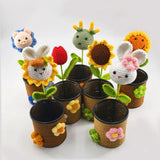 Zingj New Knitting Sunflower Pen Holder Hand Woven Wool Pen Holder Teacher's Day To Send Teachers Friends