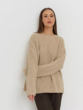 Zingj / Winter 2024 Round Collar Loose Long Sleeve Basic Casual Sweater