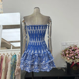 Summer Trend Light Luxury Classic Embroidery To Hit The Elastic Waist To Show Thin Dress Cake