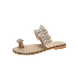 Large-Size Sandals Women 2025 Summer New Korean Version Of Fashion Wearing Flat-Bottomed Cold