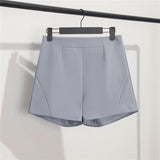 Zingj Photo Suit Shorts Female 2024 Summer New High Waist Loose Blue Five Split Pants Straight Tube Hong Kong Flavor Casual
