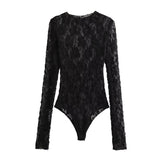 New Lace Jumpsuit 0219816 Open-Fork Design Leggings