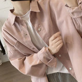 2025 Korean Version Of The Women's Spring And Autumn New Grinding Loose Thin Short Collar Shirt Long-Sleeved Top