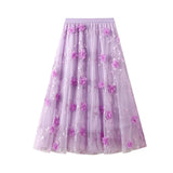 Yarn Embroidery Heavy Industry Half-Body Skirt Large-Size Dress 2025 Spring New A Word High-Waist Long Skirt