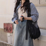 Plaid Shirt Coat Women's Spring New Design Sense Of Small Gentle Korean Temperament Shirt Loose