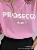Hot Letter-Print T-Shirt Women's Cotton Collar Loose Short-Sleeved Top INS