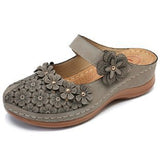 Burst Summer Cave Shoes Women Retro Comfortable Slope With Slippers Round Head Soft Leisure Flowers Women Cool