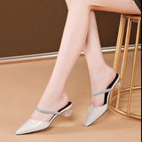 Slippers Women Wear The Summer 2025 Summer New Shoes Fashion Water Drill With Coarse And Lady's Bag Head