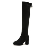 Knee-Length Boots Women's Velvet High-Heeling Boots Korean Version Of The Plus Thin Size Women's Boots In The Autumn And Winter Of