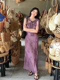 Xixi 2025 Spring/Summer New Korean Version Of Elegant High-Rise Sling Dress Thin Printed Dress Women