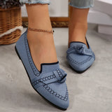 Pointed Large-Size Flying Flat Sole Single Shoes Women's Bow Breathable Sleeve Lazy Working