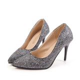 Spring Leek Women's High Heels Sexy Water Drill Design Small Pointed Wedding Shoes Bridesmaid