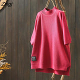 Women Spring Half High Collar Simple Leisure Fashion Solid Korean Style All-match Temperament Cozy New Arrival