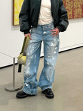 Graffiti Babes Jeans Women Autumn New Mid-Rise Straight-In Thin Casual Denim