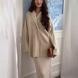 Women's New French Temperament Solid Color Commute Button-In- Cardigan Suit