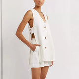 Summer New Cotton Sleeveless Shorts Pajamas Two Sets Of Fashion And Comfortable To Wear Women's Home