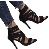 High-Heeled Hollow Sandals 2025 Summer Fashion Velvet Fine
