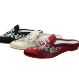 Zingj Wind In Summer Wearing Embroidered Hand-Sewn Drill Cloth Slippers Women's Sandals Bright Silk Cloth With