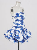 Fashion Temperament Dress Women 2025 Summer New Sexy Style Chest Print Design High Waist Short