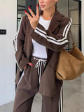 Women's Suit Two Sets Of Long-Sleeved Trousers Decorated With Casual Open-Shirt Women
