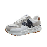 Style Old Dad Shoes Women 2025 Autumn New Sports Letter Agment Shoes Breathable Thick Sole Casual