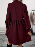 Autumn And Winter New Trend Pure Color Collar Single Row Buckle Long-Sleeved Women's Fashion Long