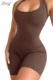 Sexy Women Sleeveless Romper Jumpsuits Slim Bodysuit Sports Short Pants Clubwear Backless Biker Shorts Playsuits