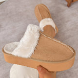 Bottom Bag Head Hair Cool Slippers Women After Loose Wearing Half Drag Plus Velvet Cotton Shoes